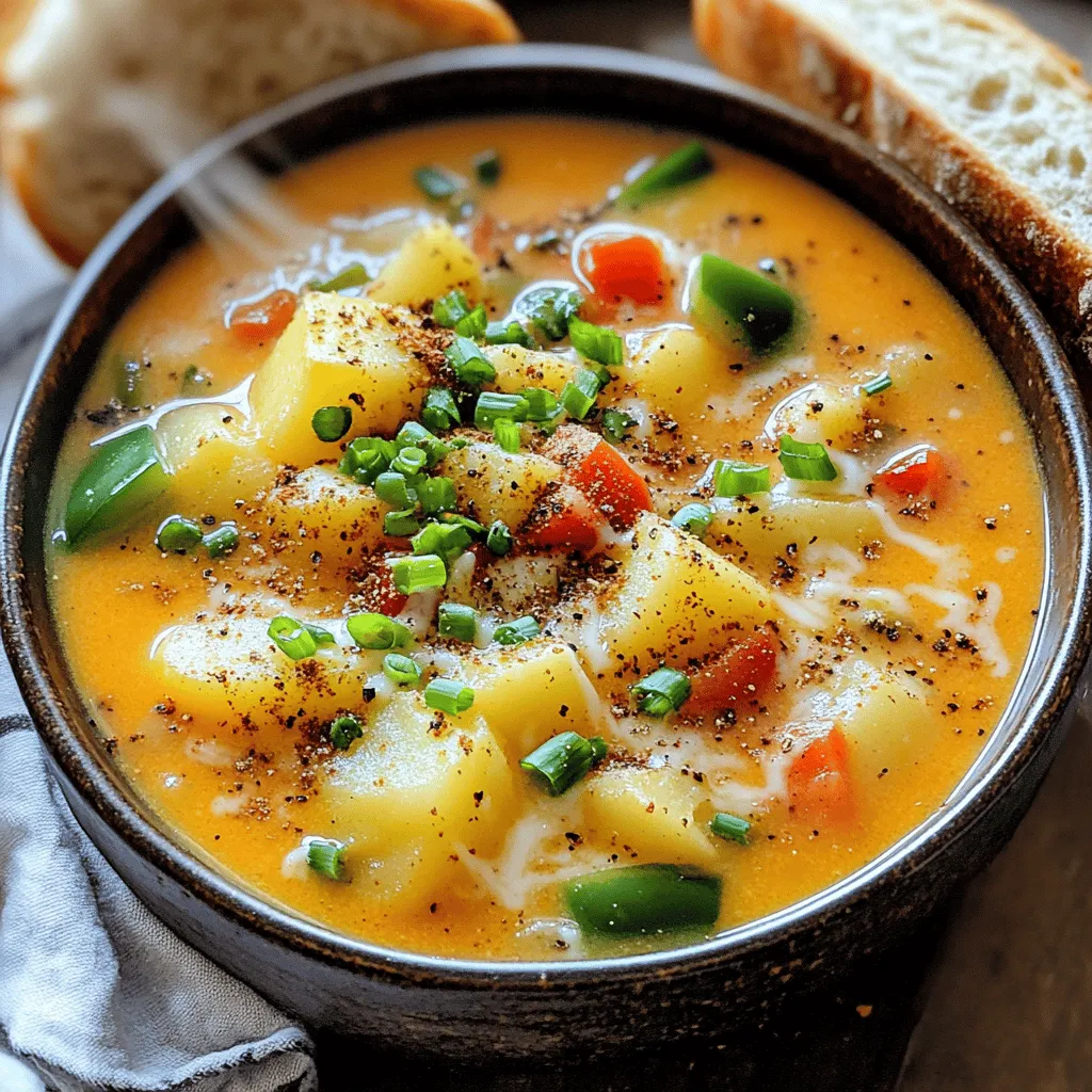 Cajun potato soup shines with a mix of bold flavors and fresh ingredients. To start, use four large russet potatoes. They are starchy and creamy, perfect for soup. Dice them into small pieces for even cooking.