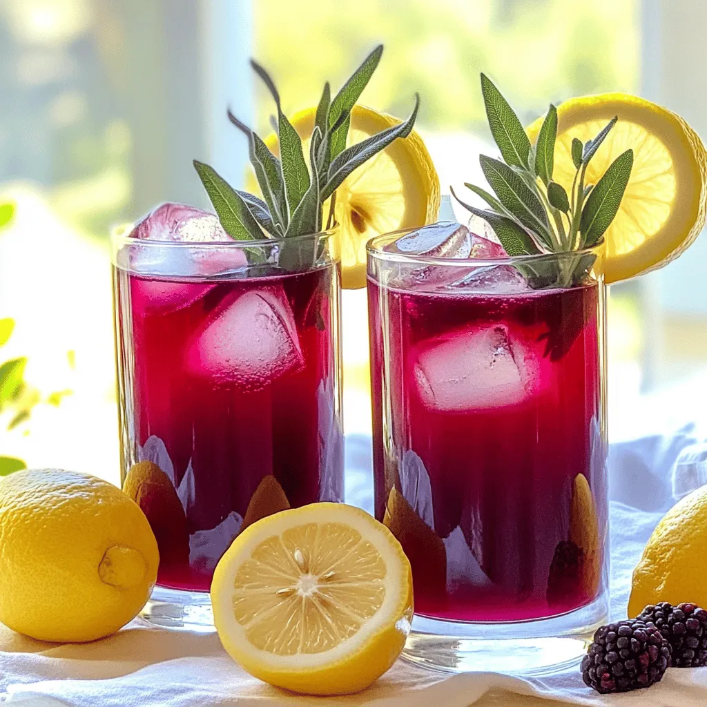 Blackberry Sage Lemonade Mocktail Refreshing Drink