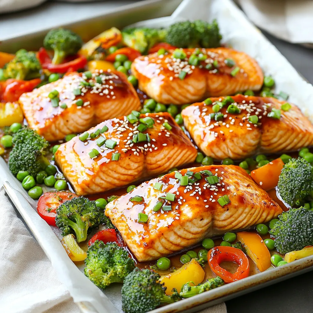 Sheet Pan Teriyaki Salmon and Veggies Delight
