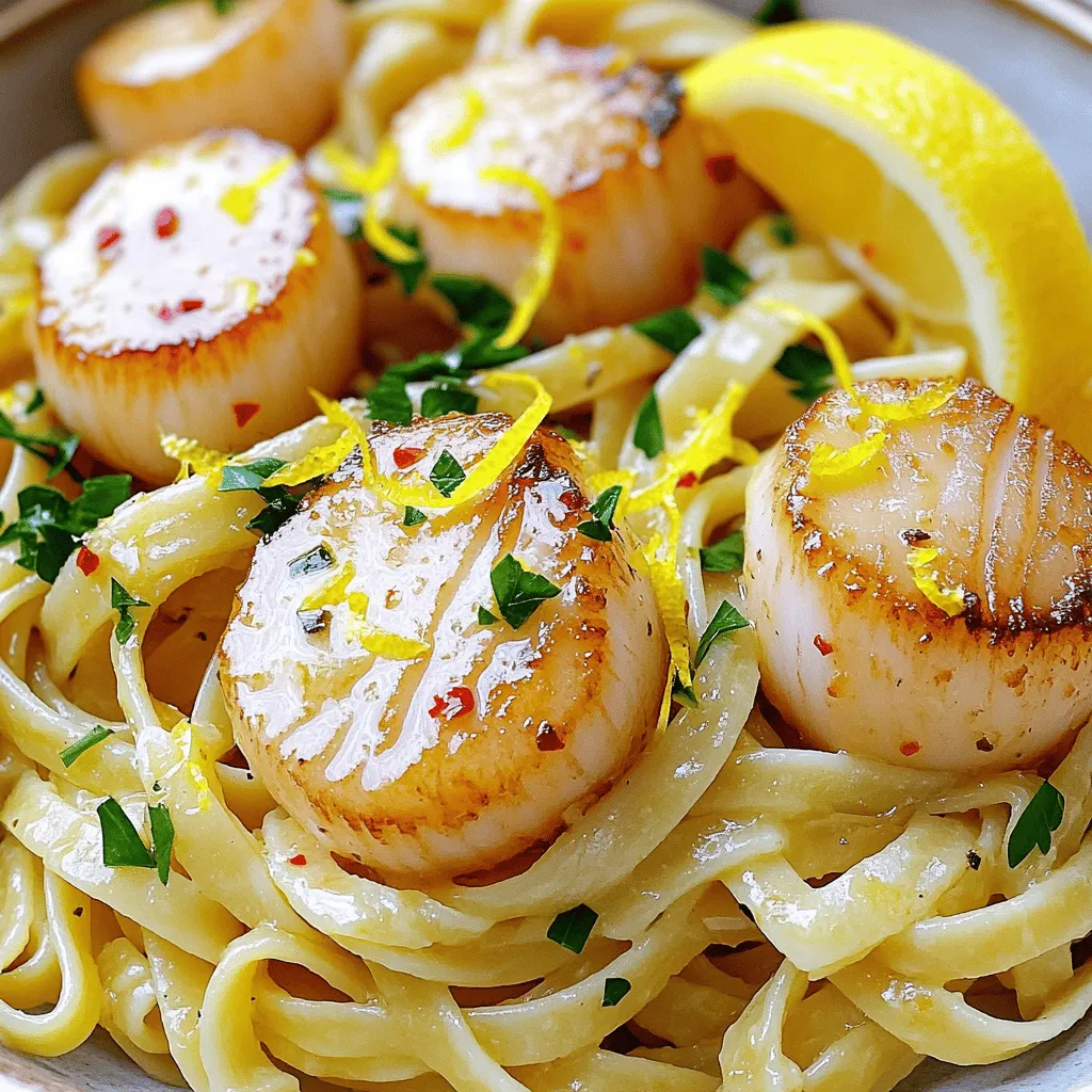 Lemon Garlic Butter Scallop Linguine Perfectly Delicious