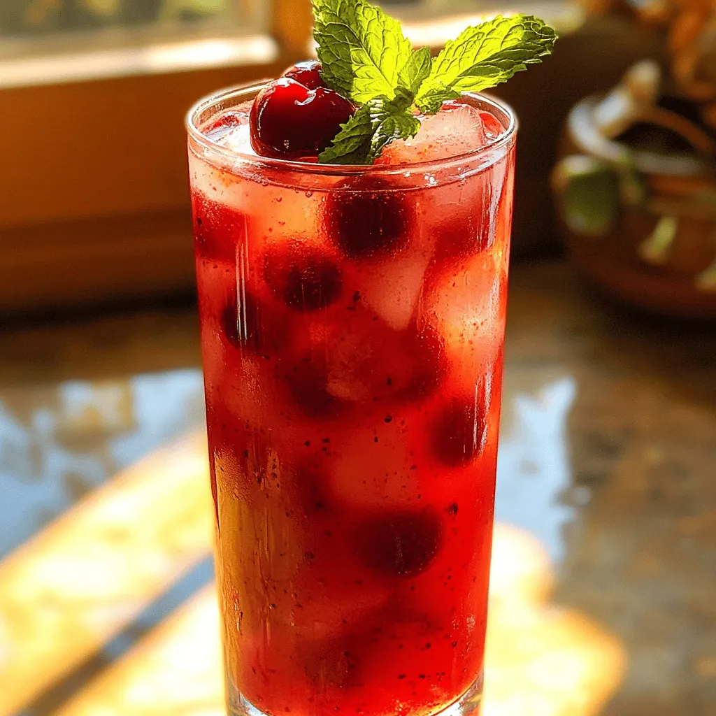 The Sweet & Spicy Cherry Ginger Iced Tea Recipe needs just a few key ingredients.