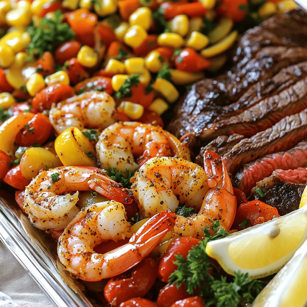 To make this delicious Cajun shrimp and steak feast, you need fresh ingredients. Here’s a list of what you will need.