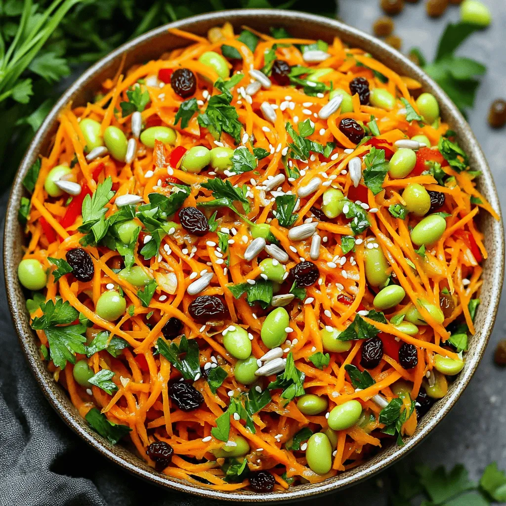 To create a vibrant shredded carrot salad, gather these fresh ingredients: