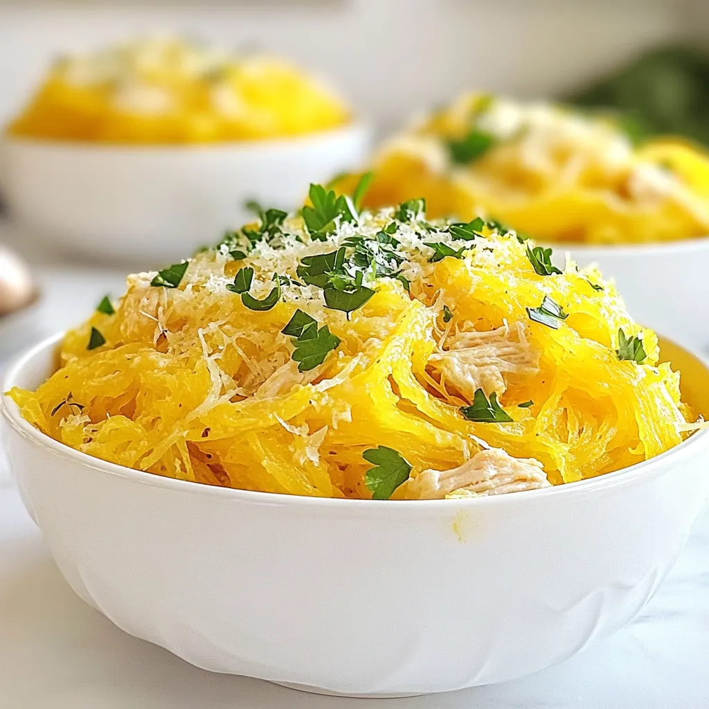 Chicken Alfredo Spaghetti Squash Flavorful Dinner Delight