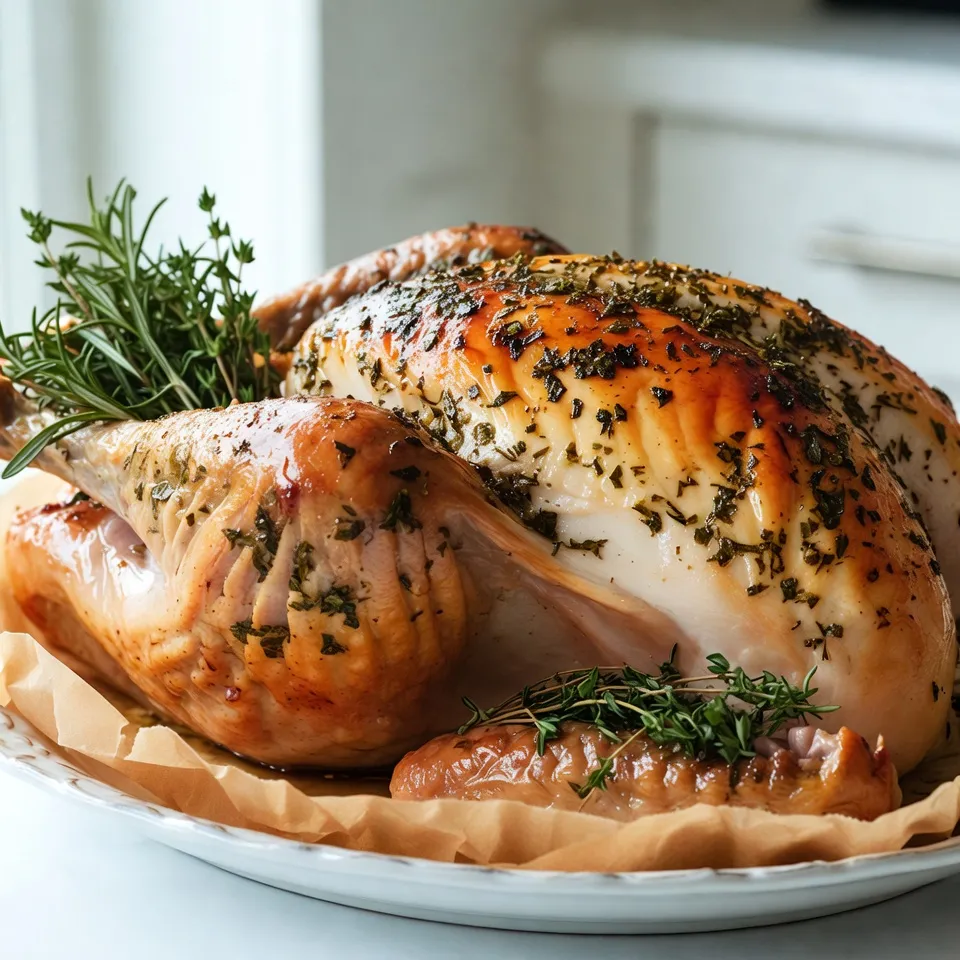 Garlic Herb Butter Roasted Turkey Savory and Juicy