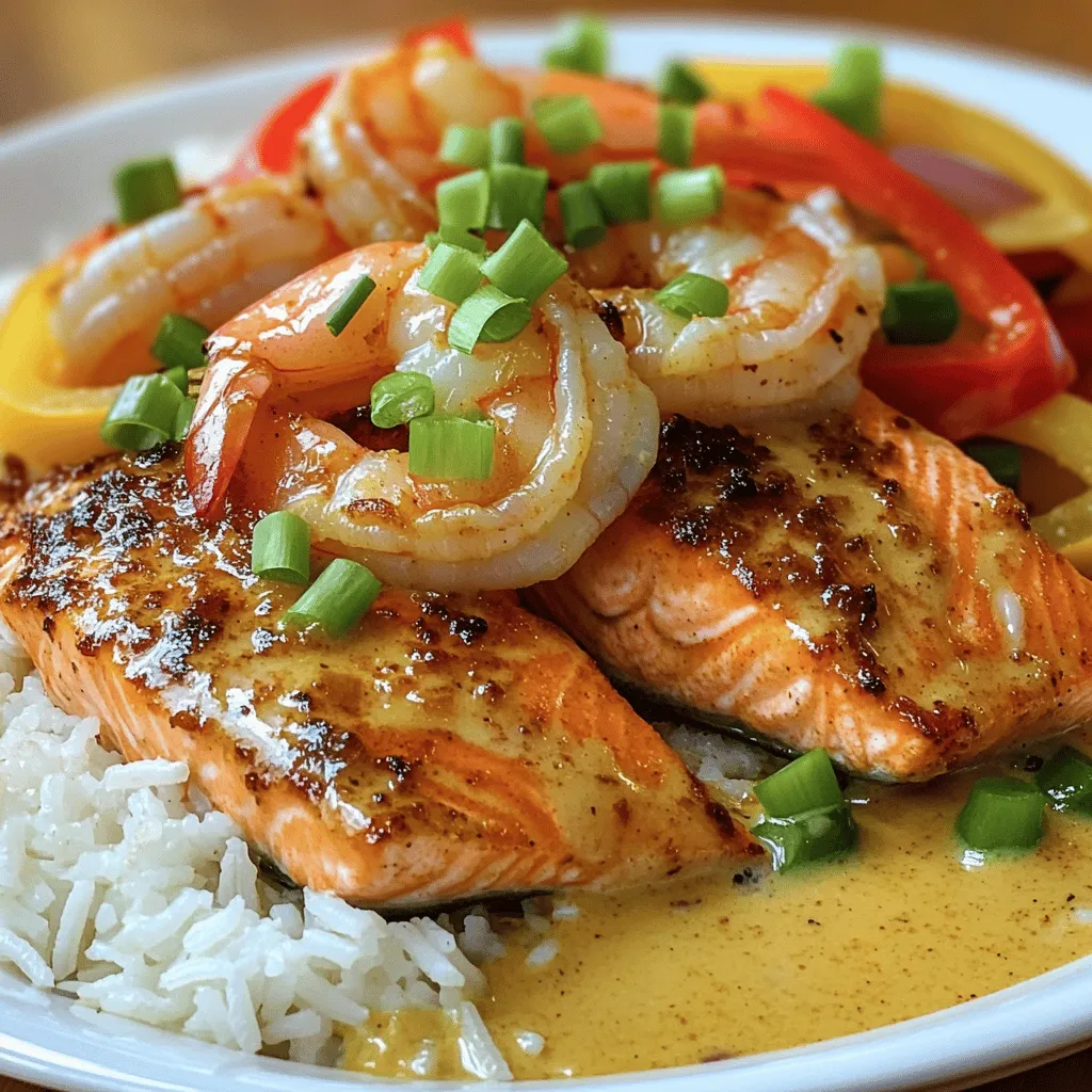 Cajun Creamy Delight: Salmon and Shrimp Tasty Dish