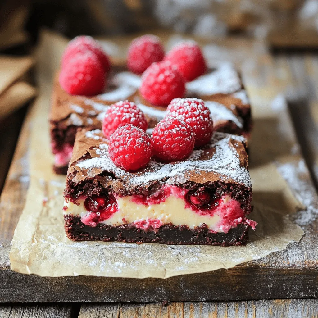 Raspberry cheesecake brownies are a fun twist on classic brownies. They mix rich chocolate with creamy cheesecake and tart raspberries. The layers create a tasty treat with contrasting flavors and textures. You get the fudgy goodness of a brownie plus a smooth, creamy filling.