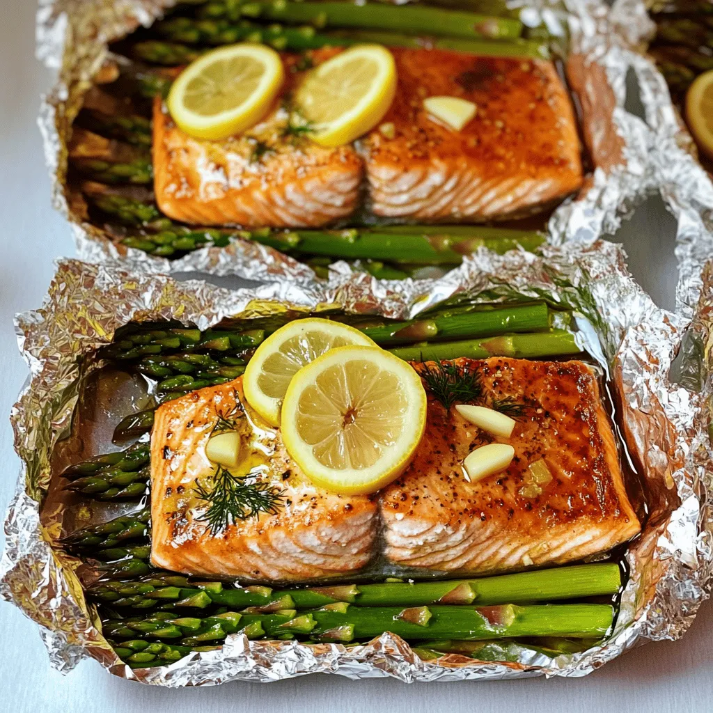 Baked Salmon in Foil with Asparagus Fresh and Tasty