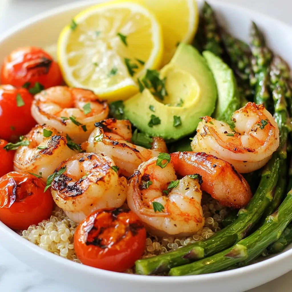 Grilled Shrimp Asparagus Bowl Tasty and Simple Meal