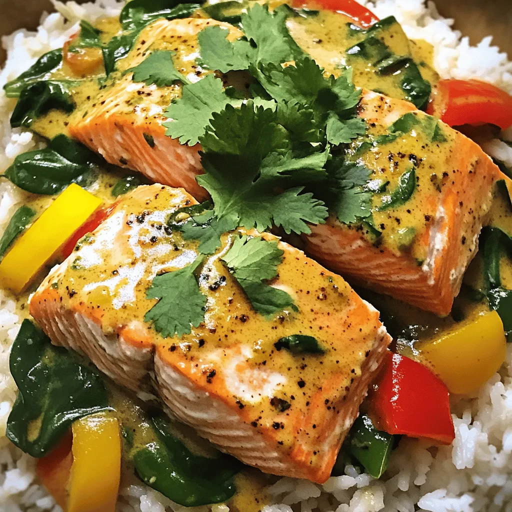 Caribbean-Style Coconut Curry Salmon Tasty Recipe