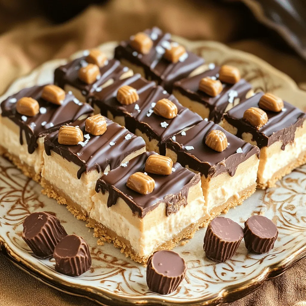No-Bake Peanut Butter Cup Cheesecake Bars Delight