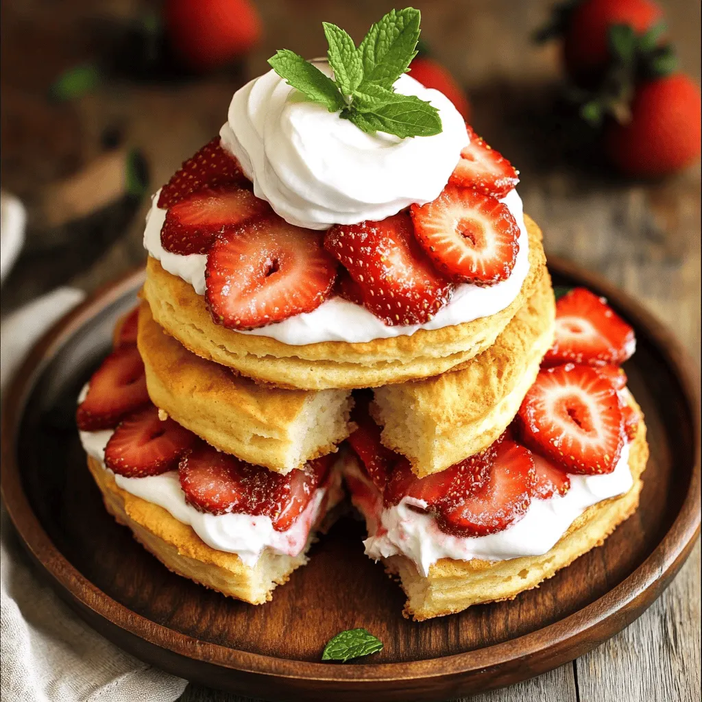 To make the best strawberry shortcake, you need fresh strawberries. Use about 1 pound of ripe strawberries. Remove the green tops and slice them. Mix them with 3 tablespoons of granulated sugar. This will help draw out their sweet juice.