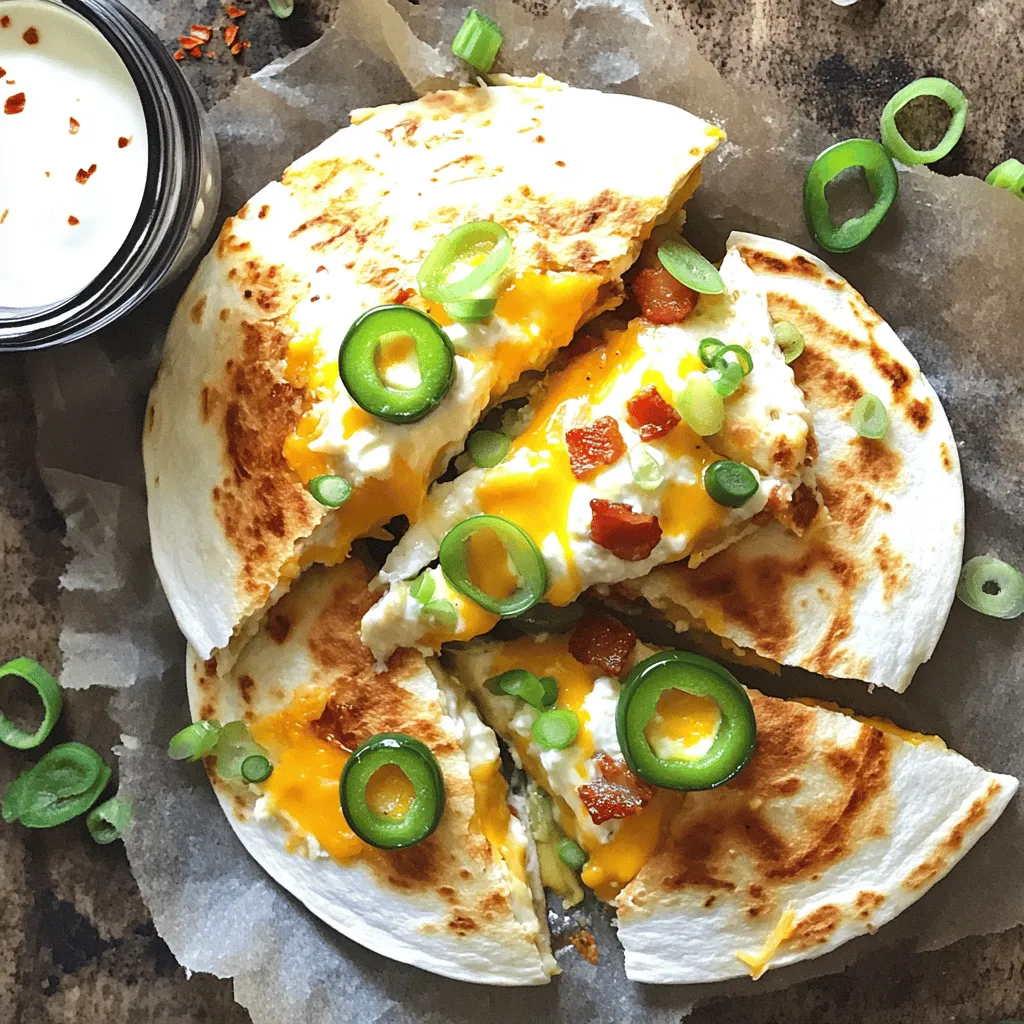 To create tasty jalapeno popper quesadillas, you need some key ingredients.