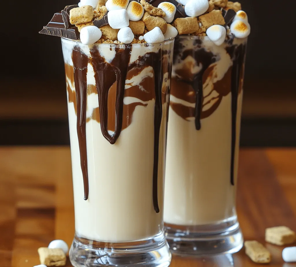 Imagine a deliciously rich and creamy milkshake that embodies the nostalgic flavors of a classic campfire treat. The S