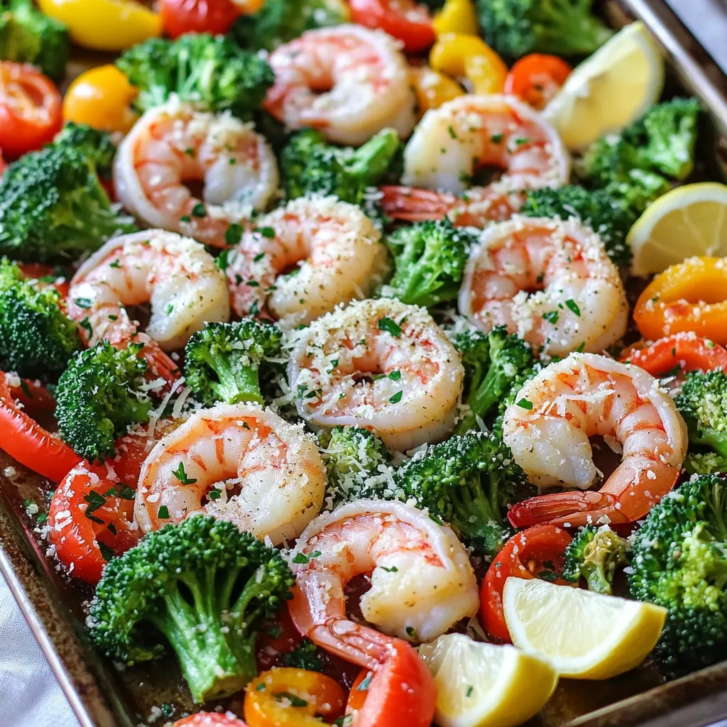 Sheet-Pan Garlic Parmesan Shrimp and Veggies Delight