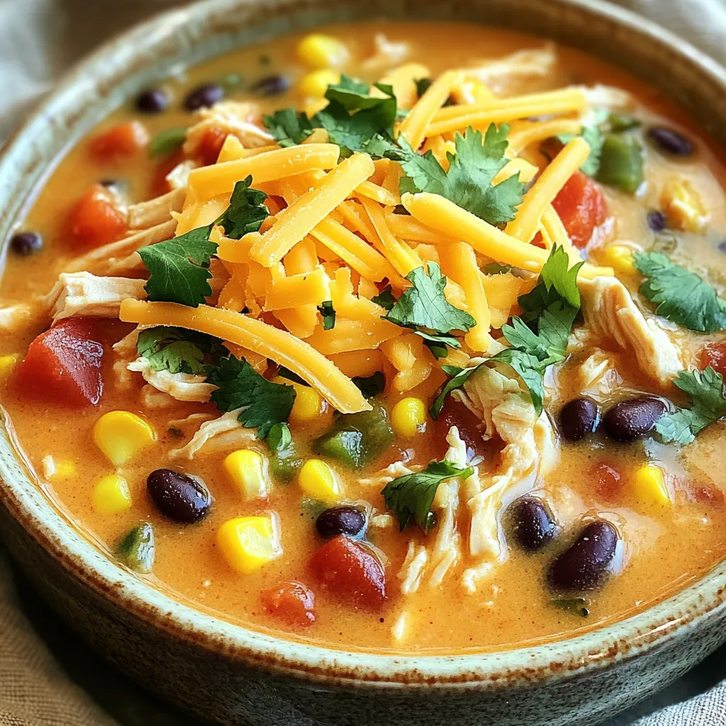 Slow Cooker Creamy Chicken Enchilada Soup Delight