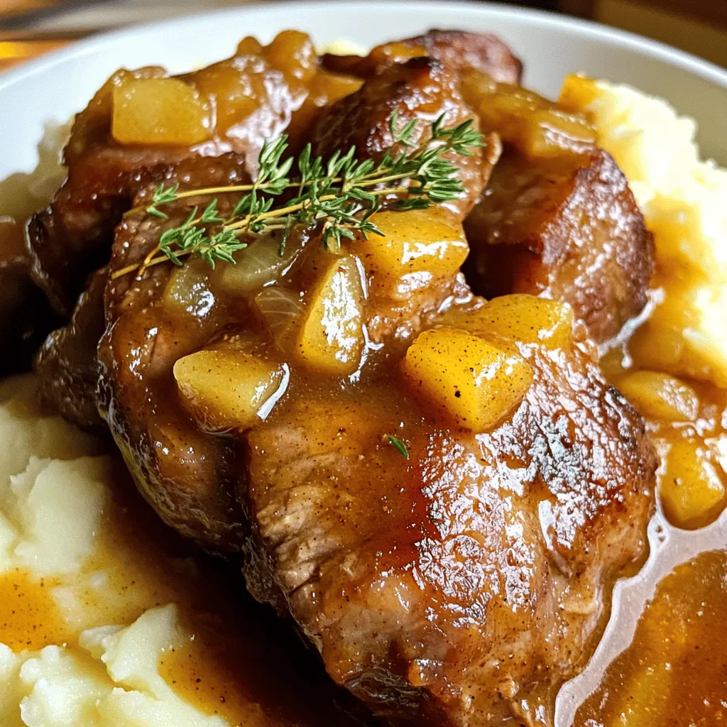 To make the apple cider braised pork shoulder recipe, you start with essential ingredients. You need 3-4 pounds of pork shoulder, cut into large chunks. This meat has the right fat content for braising. You also need 2 cups of apple cider, which adds a sweet and tangy flavor. One large onion, diced, and three cloves of garlic, minced, bring depth to the dish. You’ll need 2 cups of low-sodium chicken broth for moisture and richness.