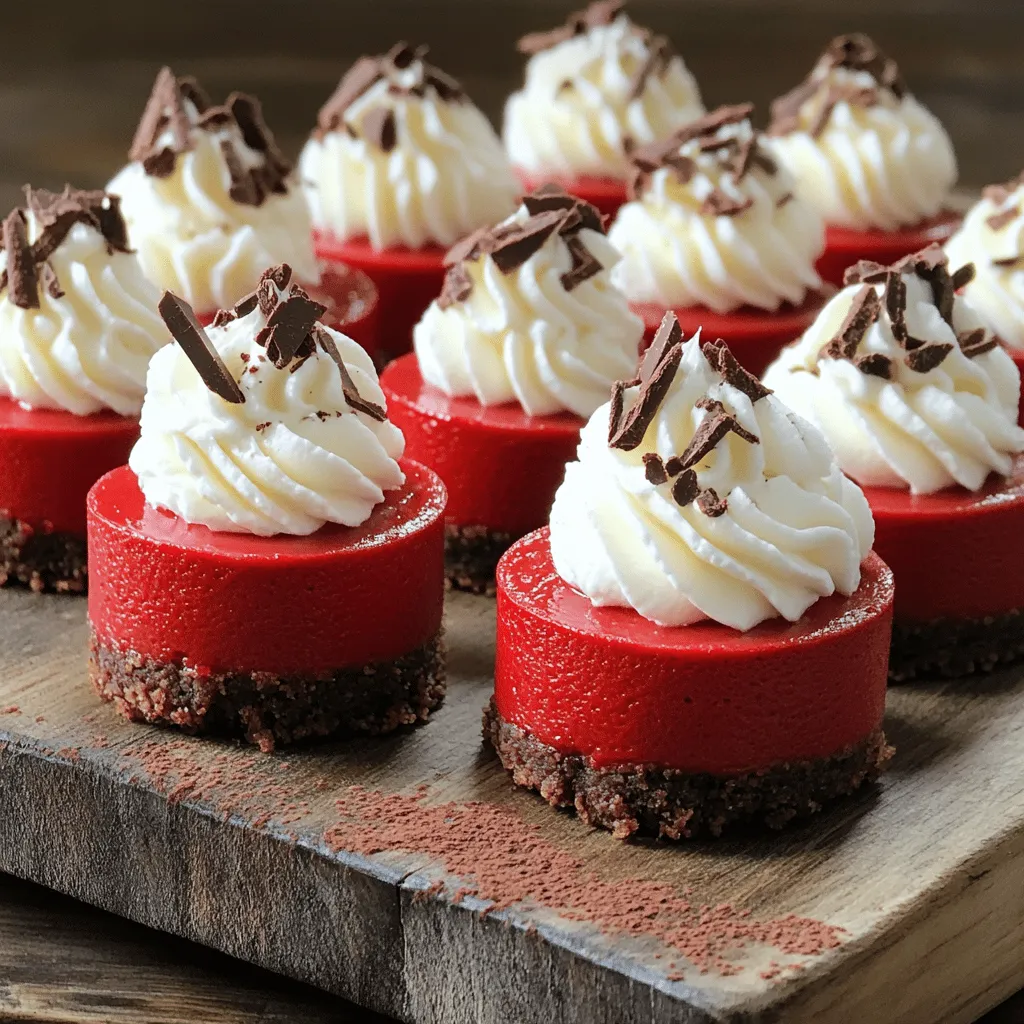 To make a mini red velvet cheesecake, you need a mix of basic ingredients. This helps create the perfect balance of flavors.