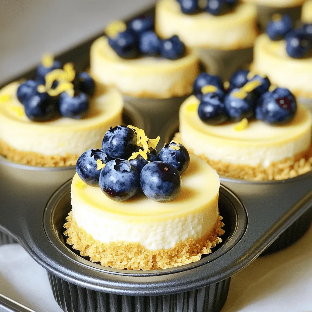 To make these delightful mini lemon blueberry cheesecakes, gather the following ingredients: