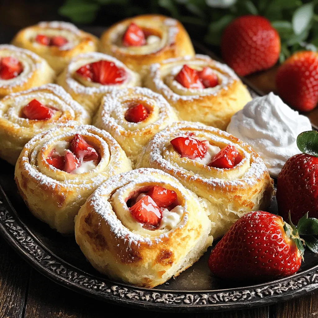 Homemade Strawberry Cheesecake Sweet Rolls Delight