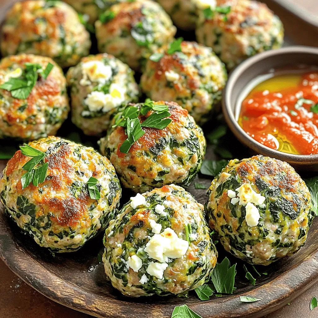 Spinach Feta Turkey Meatballs Flavorful and Healthy Dish