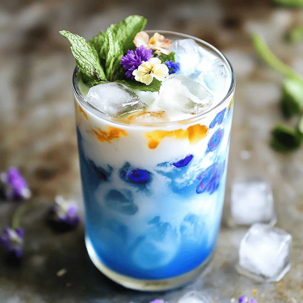 Create a Beautiful Iced Butterfly Pea Flower Tea Latte