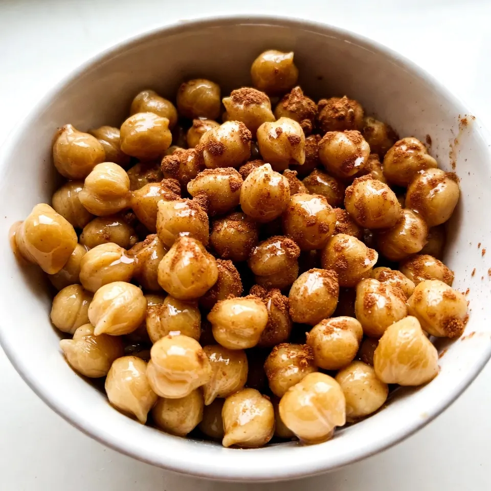 Maple Cinnamon Roasted Chickpeas Crunchy Snack Treat