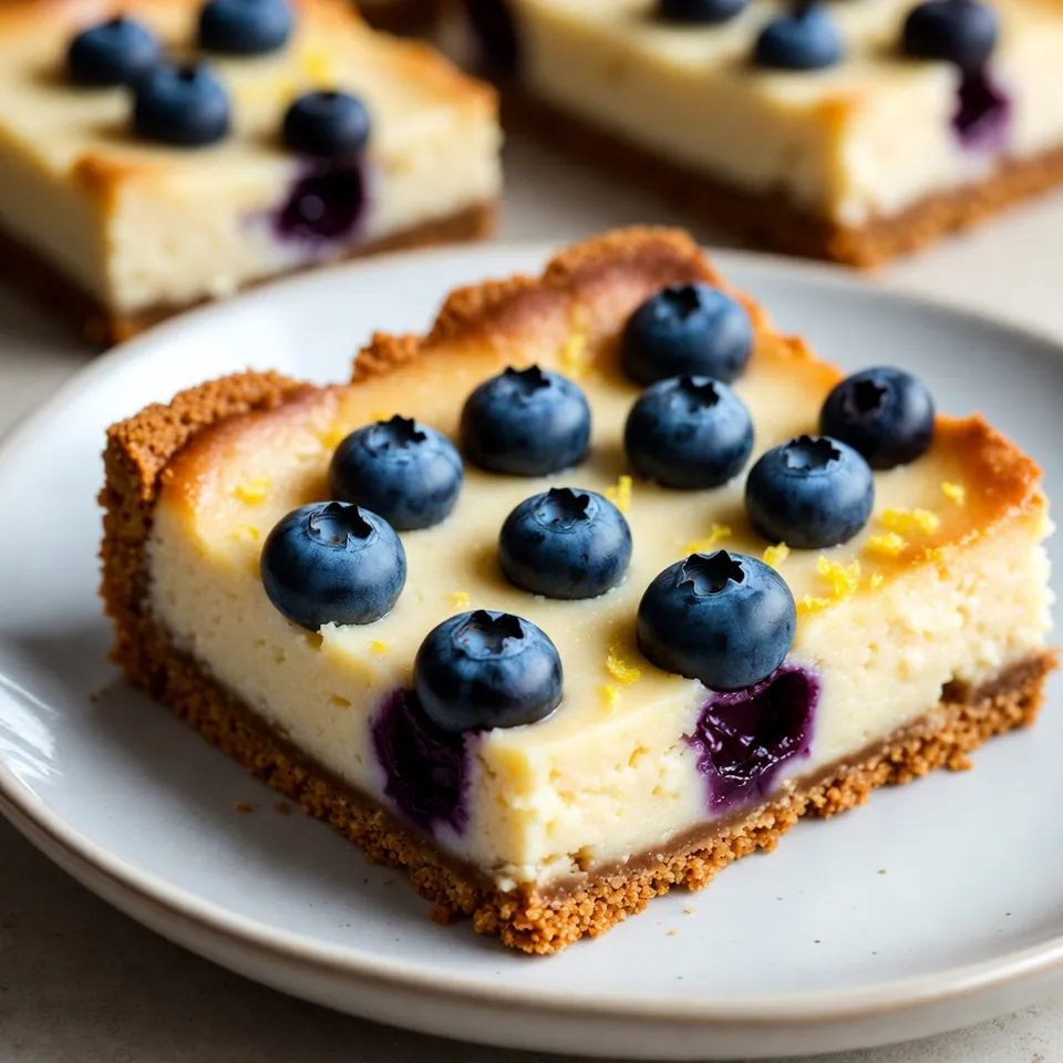 Blueberry Lemon Cheesecake Bars Simple and Delightful