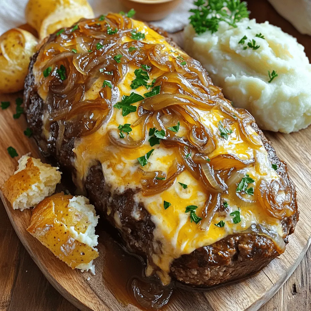 Crockpot French Onion Meatloaf with Melted Swiss Cheese Delight