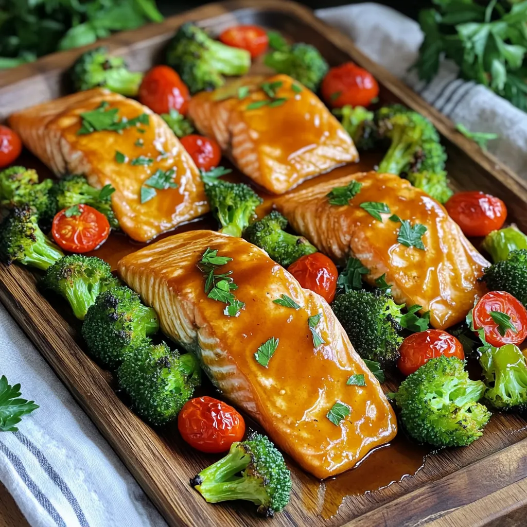 Sheet-Pan Maple Glazed Salmon and Veggies Delight