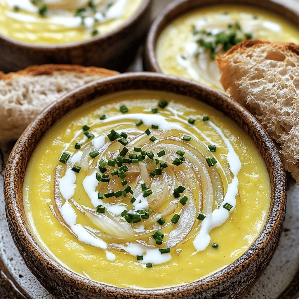 To make a great cream of onion soup, you need a few simple ingredients. The main onion soup ingredients are four large yellow onions, which provide rich flavor. You will also need three tablespoons of unsalted butter and one tablespoon of olive oil. These fats help to sauté the onions and add depth.