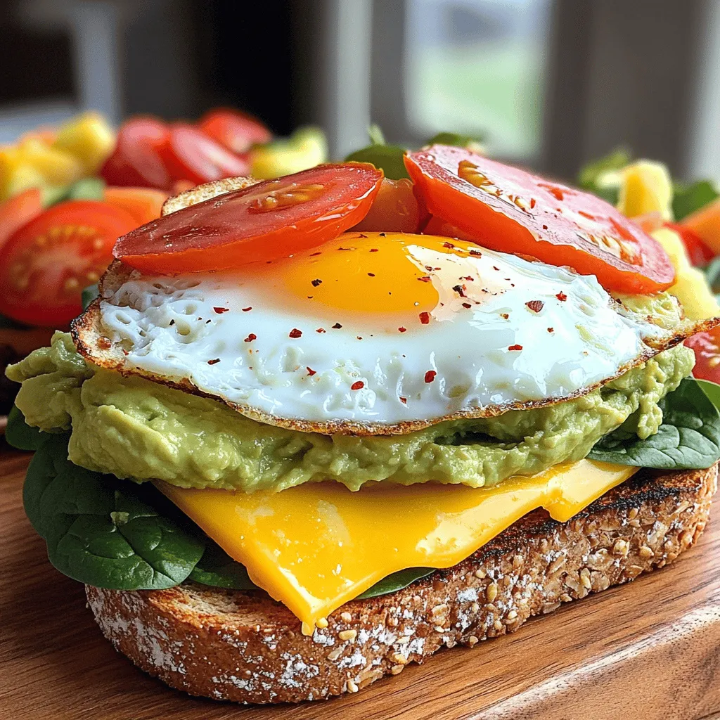 The avocado breakfast sandwich recipe shines with fresh, simple ingredients. The star of this dish is the ripe avocado. It adds creaminess and healthy fat. Choose an avocado that is slightly soft to the touch for the best flavor.
