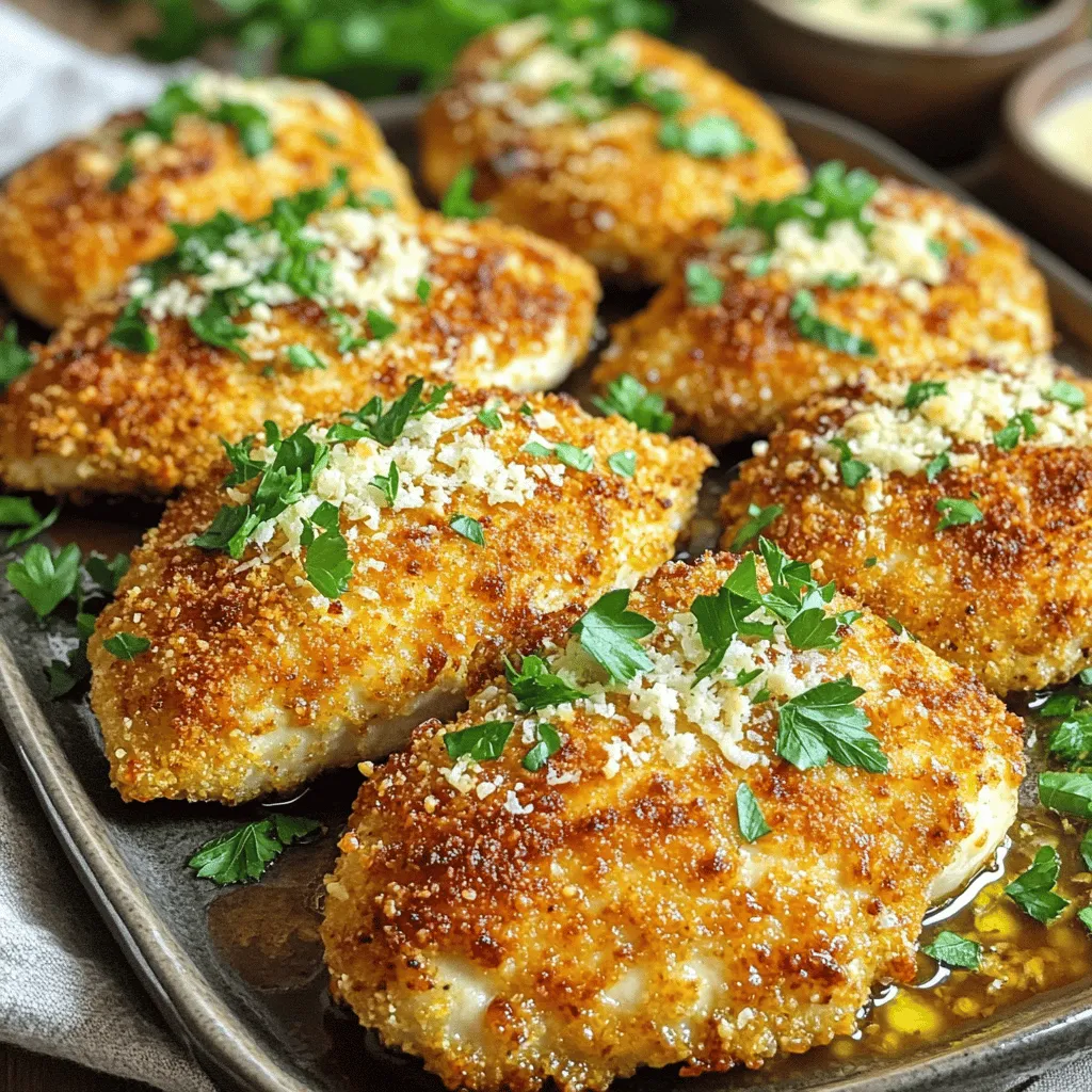Crispy Parmesan Chicken with Garlic Sauce Delight