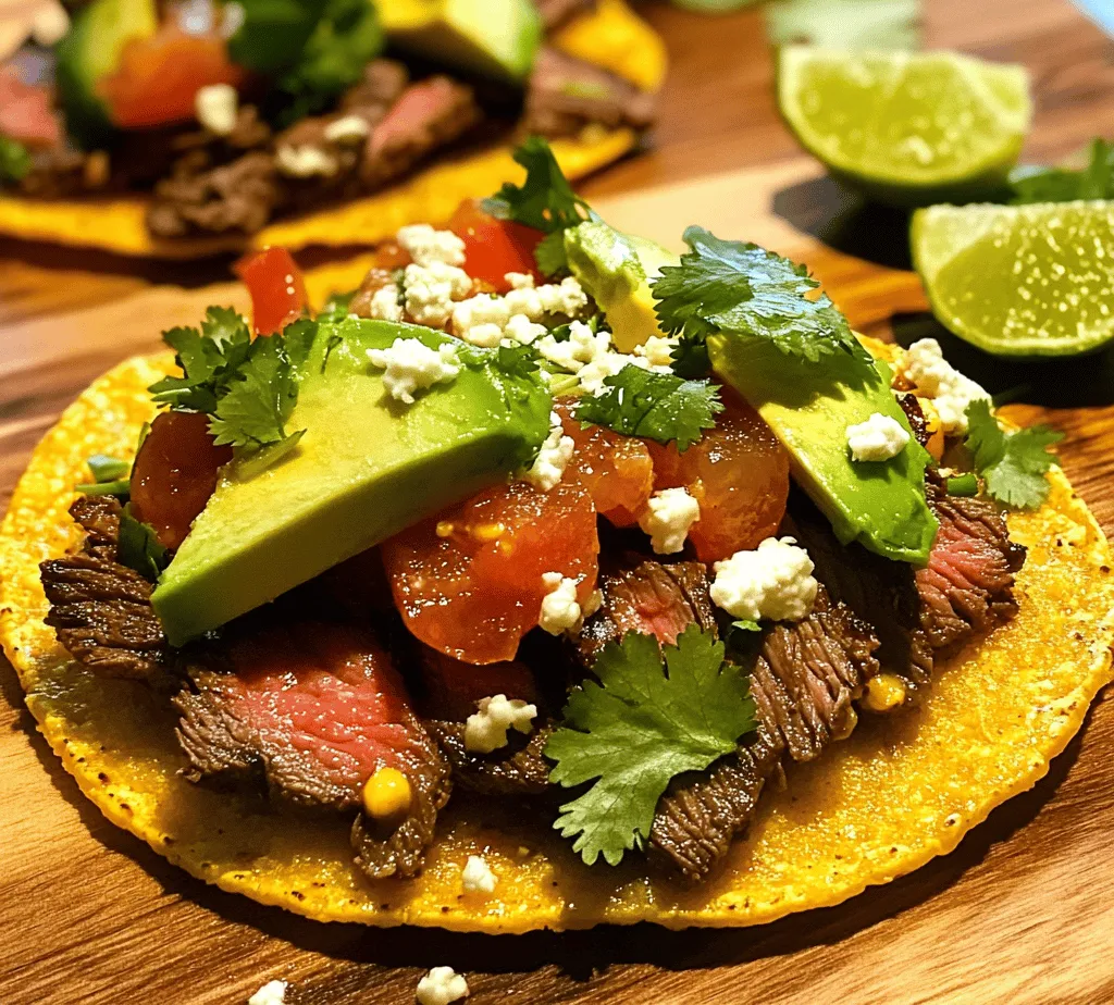 Tostadas de Beef Carne Asada are a culinary delight that captures the vibrant spirit of Mexican cuisine. Tostadas are flat, crispy tortillas that serve as a versatile base for a variety of toppings, with carne asada being one of the most favored. This dish is not just about satisfying hunger; it