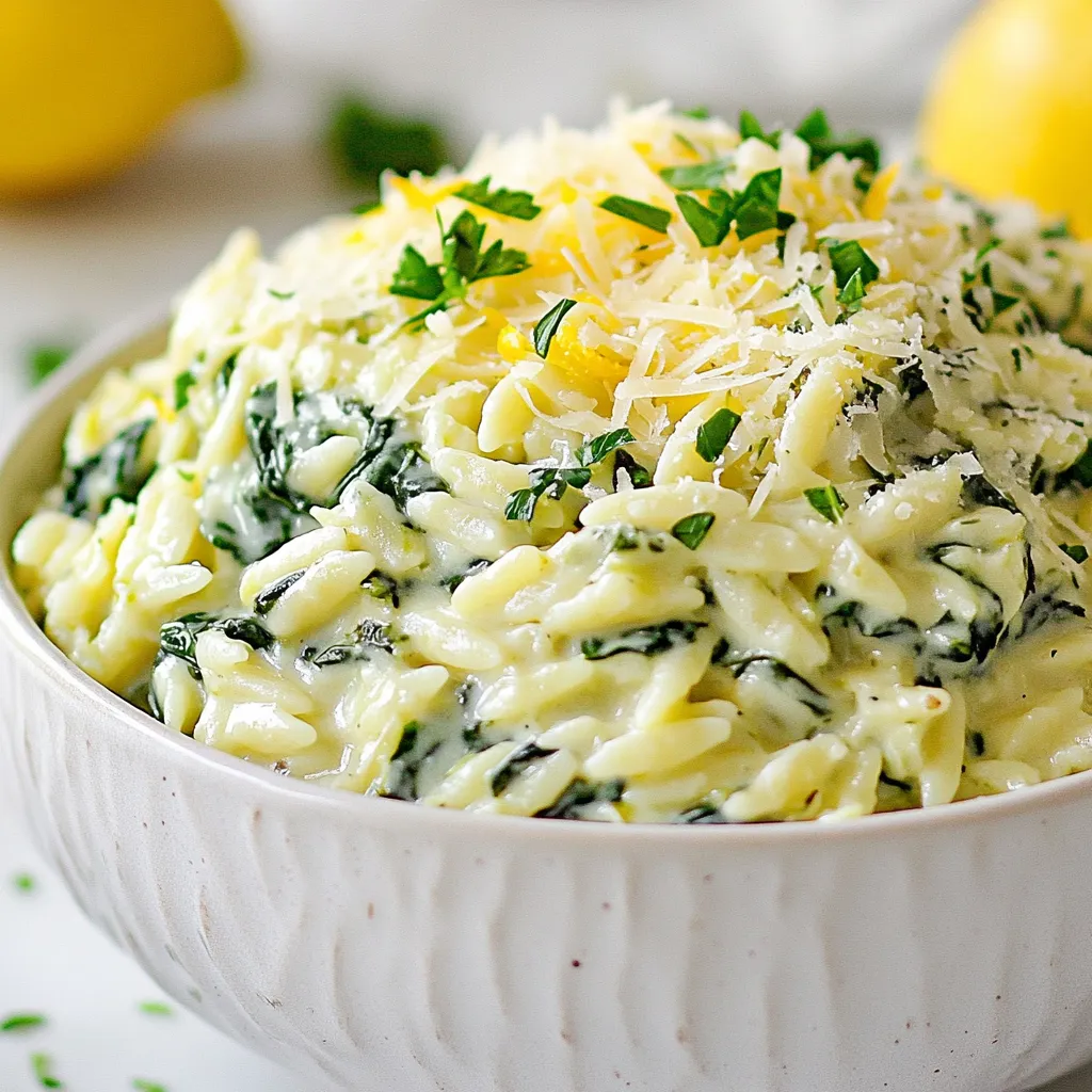 Creamy Spinach Orzo Flavorful and Quick Dinner Recipe
