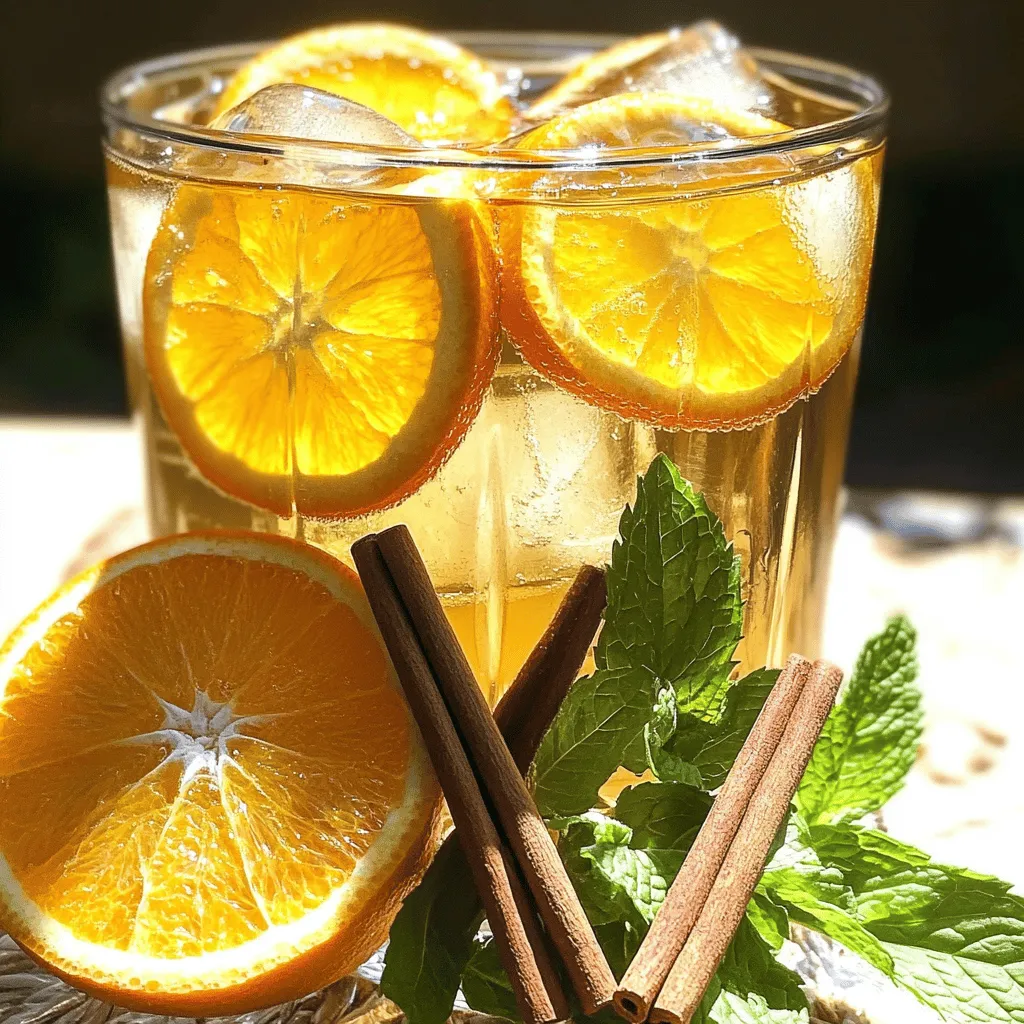 To create this easy orange cinnamon iced tea recipe, you need a few simple ingredients. Here’s the list: