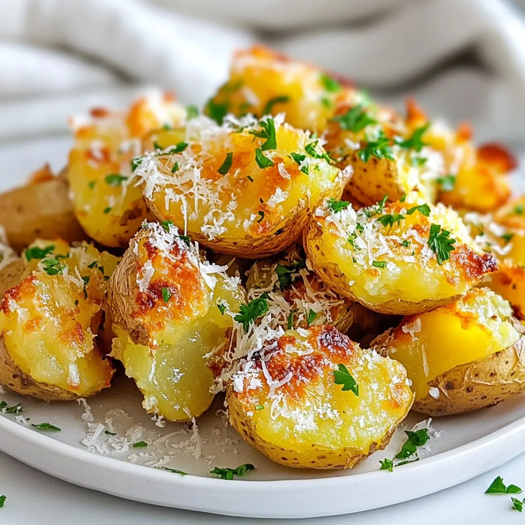 Garlic Parmesan Smashed Potatoes Bold Flavor Recipe