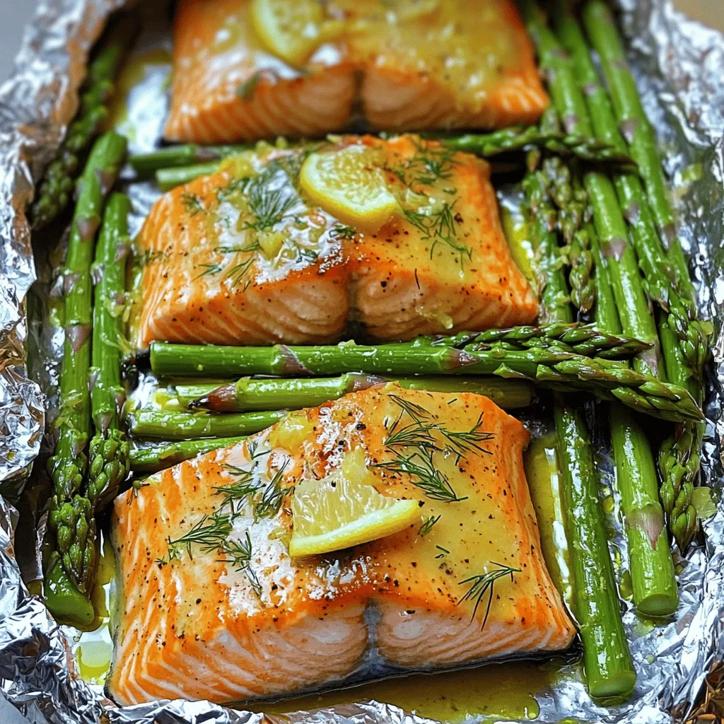 Baked Salmon in Foil with Asparagus and Flavorful Sauce