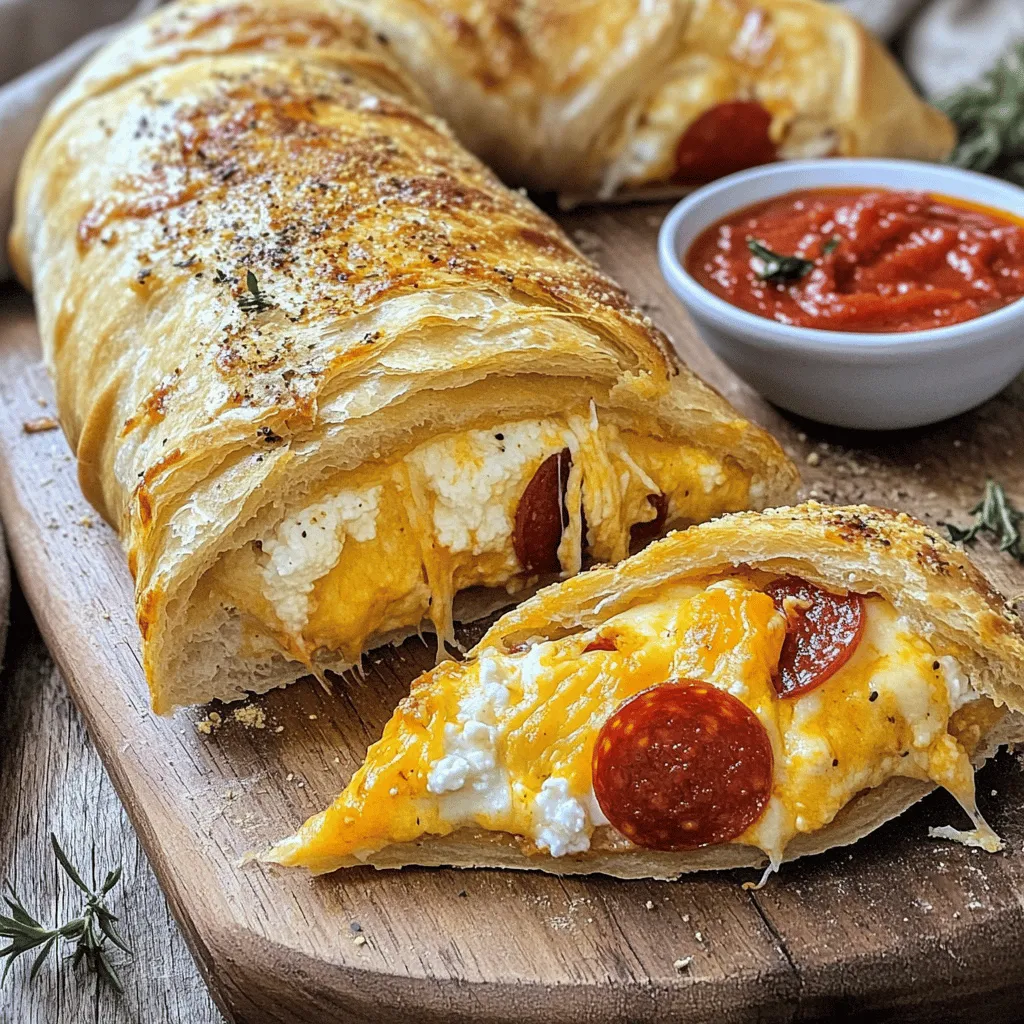 The essential ingredients in a cheese and pepperoni stromboli create a delightful mix. For the dough, you can use one pound of pizza dough, either store-bought or homemade. This dough serves as the perfect outer layer.