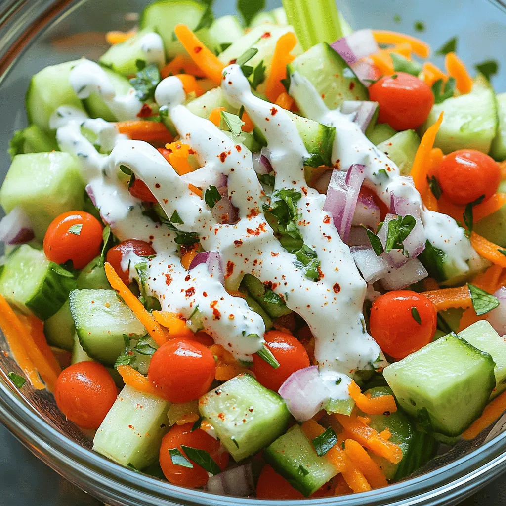 Crunchy Cucumber Carrot Celery Salad Simple Recipe