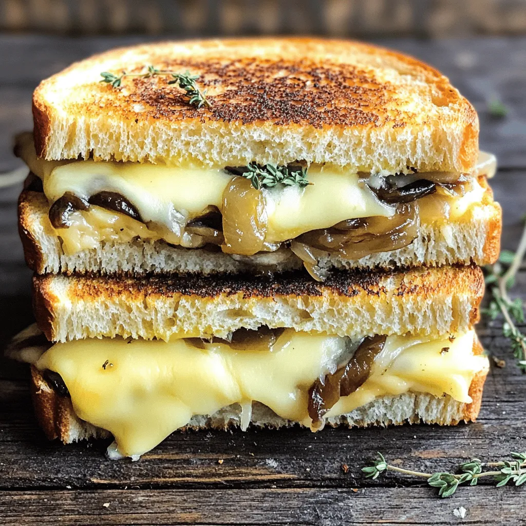 Grilled Cheese with Gouda, Roasted Mushrooms, Onions Delight