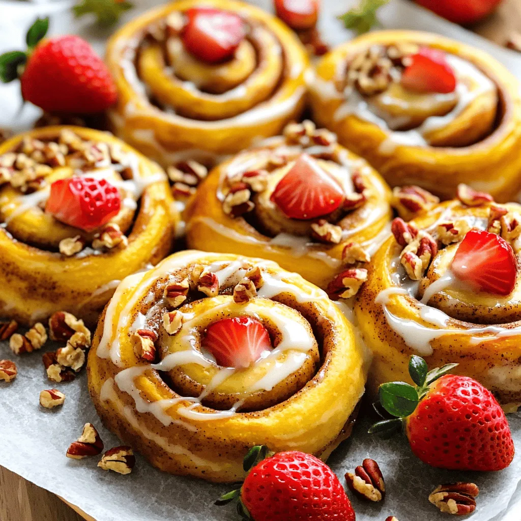 Strawberry Cheesecake Cinnamon Rolls with Pecans Delight