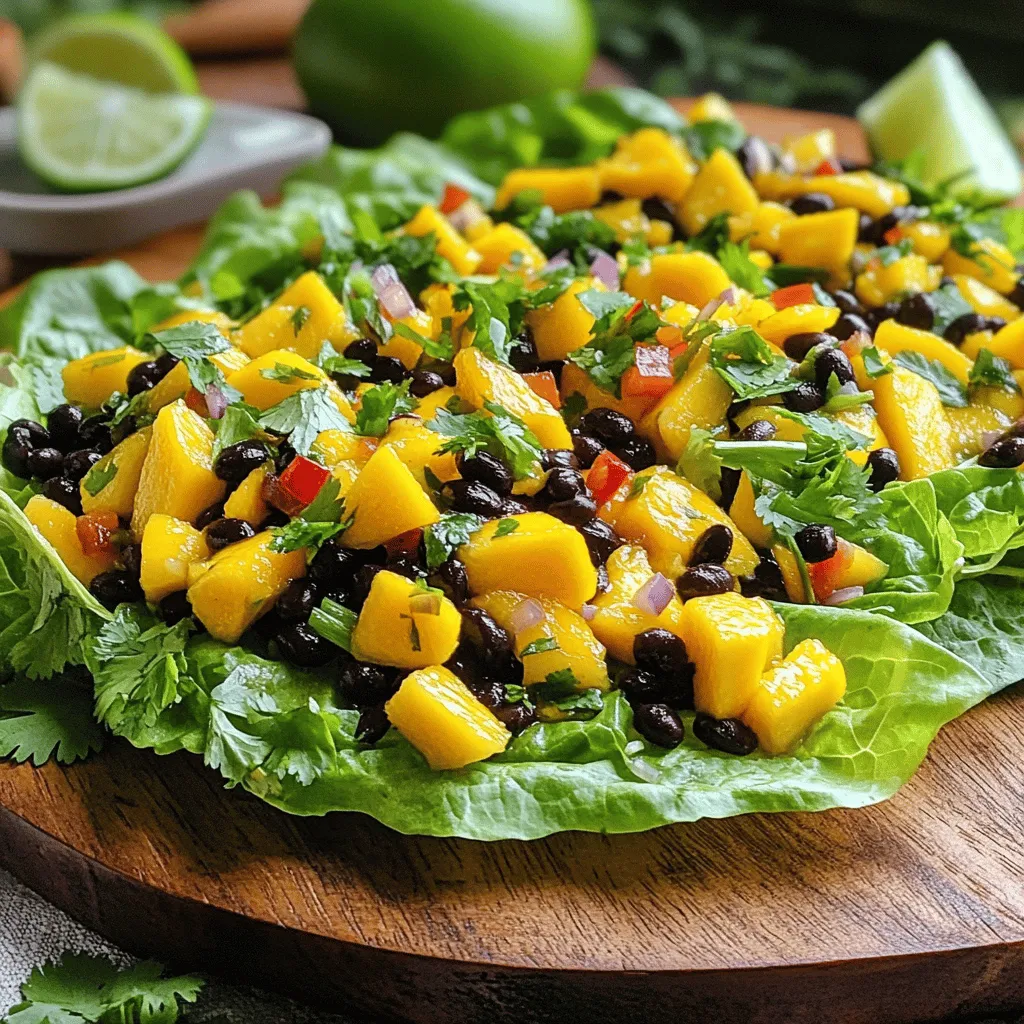 Spicy Mango Black Bean Lettuce Wraps Vibrant and Fresh