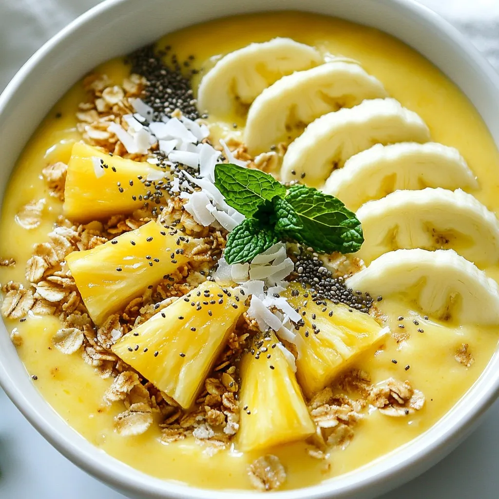Coconut Pineapple Smoothie Bowl Refreshing and Creamy