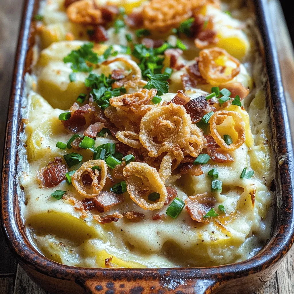 The Delicious Mississippi Mud Potatoes Recipe stands out for its creamy and rich flavor. You can find comfort in each bite. This dish combines potatoes, cream cheese, and bacon for a savory treat. The crispy onions on top add a fun crunch. This recipe is not just tasty; it’s a warm hug on a plate.