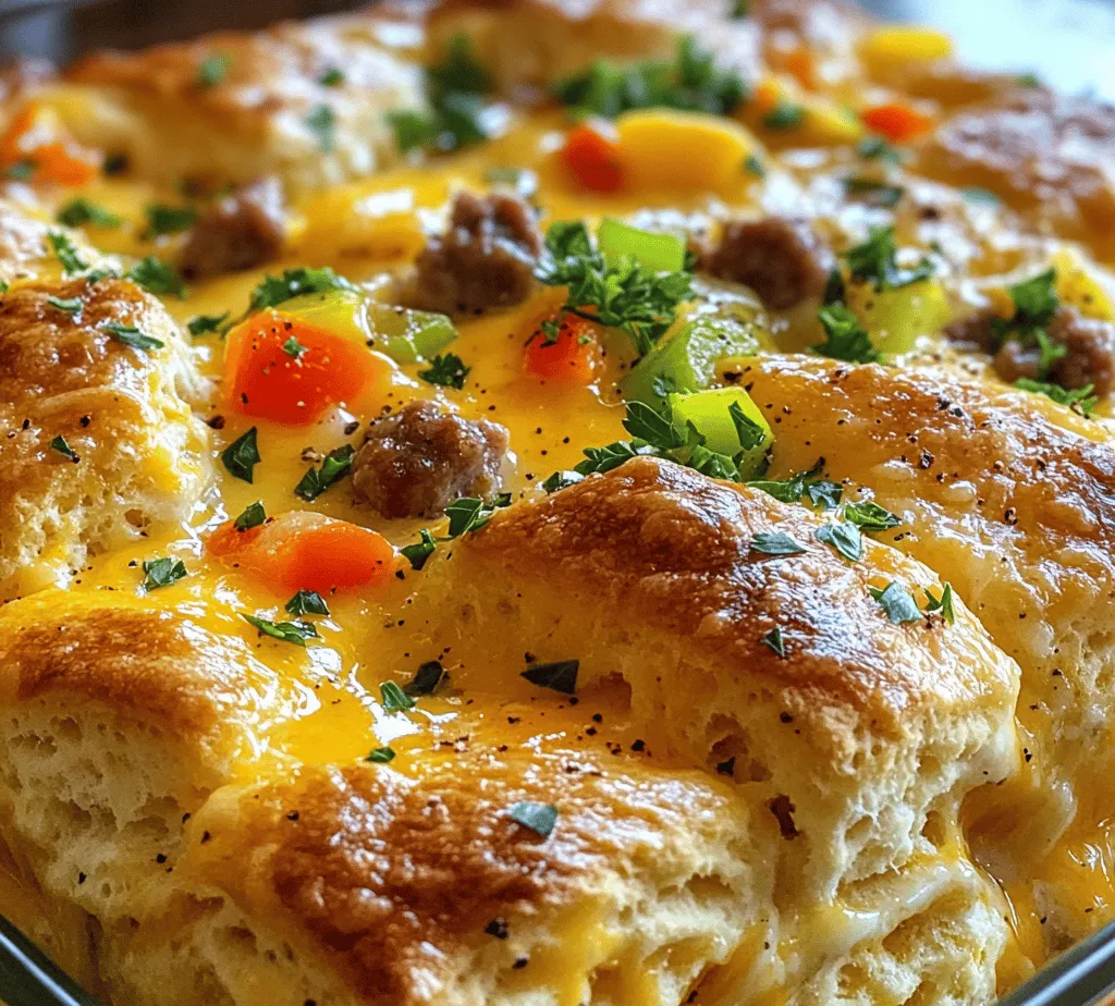 Welcome to the delightful world of breakfast bakes! Today, we’re diving into a delicious and satisfying recipe known as the Butter Biscuit Breakfast Bake. This dish is a perfect fusion of buttery biscuits, fluffy eggs, savory sausage, and creamy cheese, making it an ideal choice for family breakfasts, brunch gatherings, or even a cozy weekend treat.
