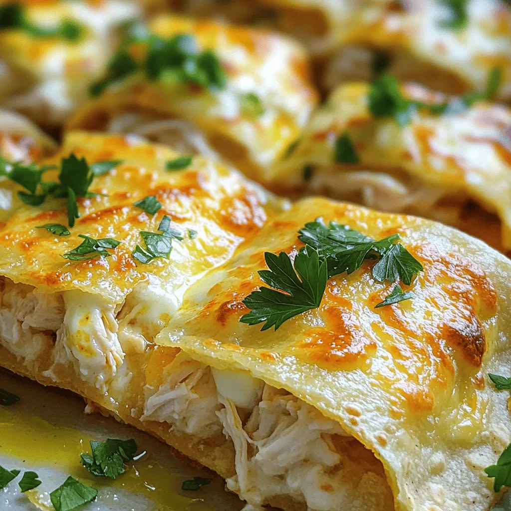 To make an Easy Cheesy Chicken-Filled dish, you need just a few key ingredients. First, you need cooked chicken. I prefer shredded chicken for a nice texture. Next, cream cheese adds creaminess. It makes the filling rich and smooth. You also need mozzarella cheese. This cheese melts well, giving that gooey texture we love. Parmesan cheese adds a salty bite to the mix.