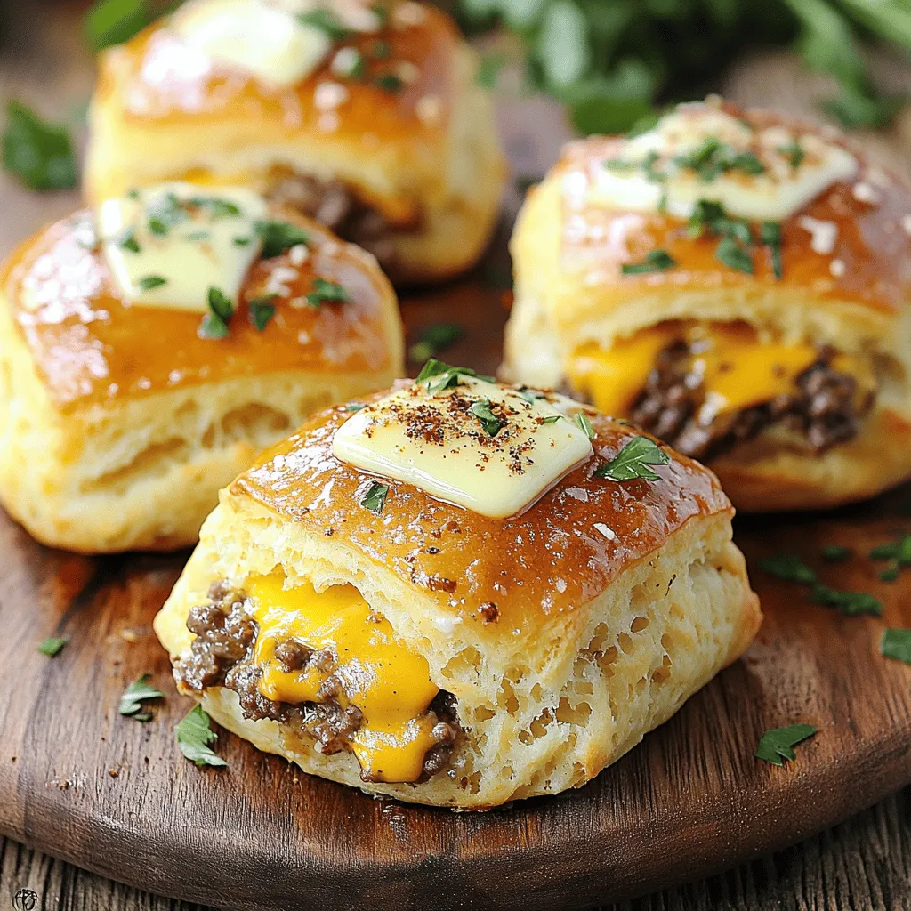 To make irresistible garlic parmesan cheeseburger bombs, you