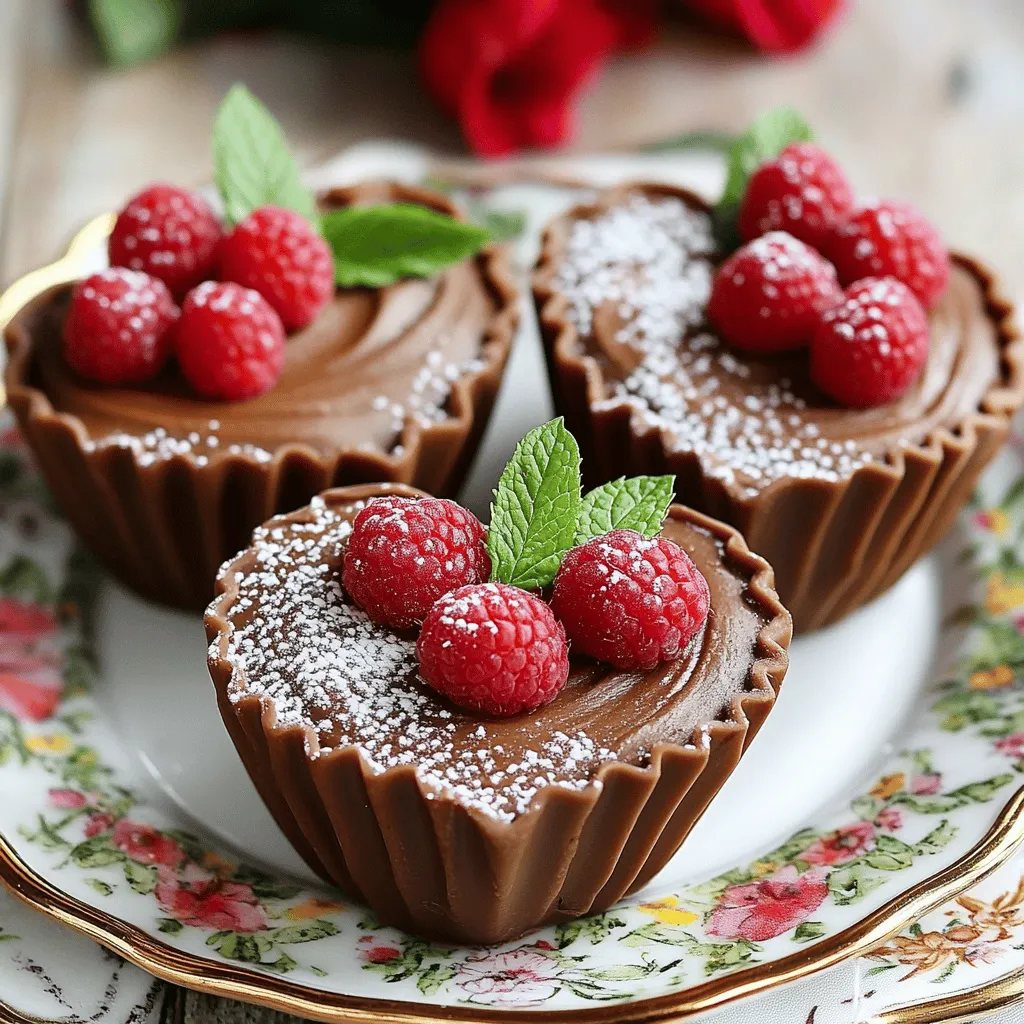 Chocolate Mousse Cup Hearts Delightful Dessert Idea