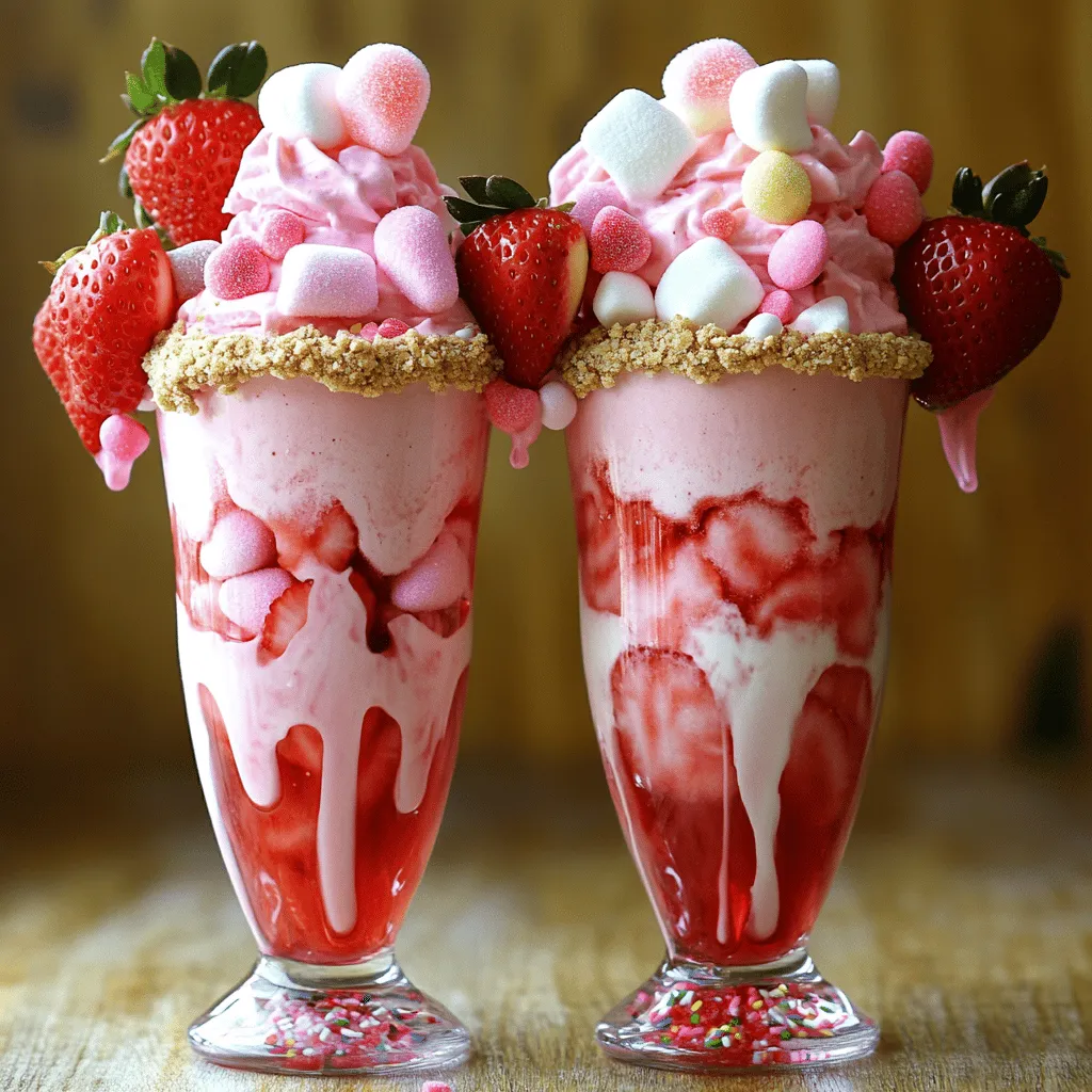 Decadent Pink Candy Freakshakes: A Sweet Indulgence